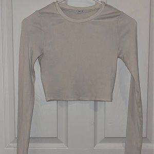 White Cropped Long Sleeve